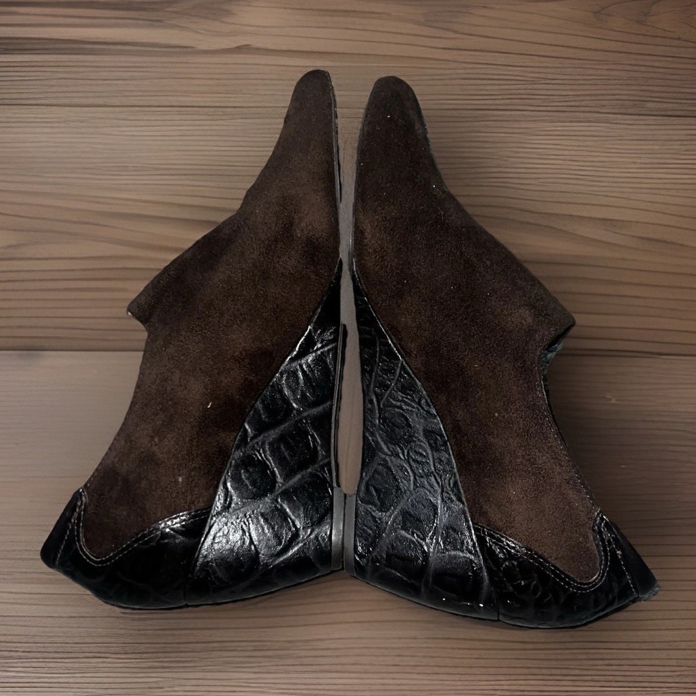Donald J Pliner Brown Platform Shoes Faux Alligator Women's‎ Size 9